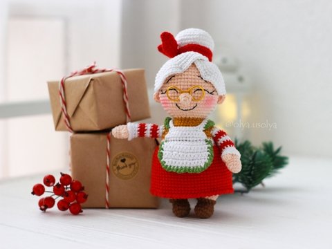 Häkelanleitung Weihnachtsoma Amigurumi