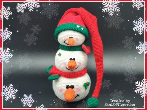 Häkelanleitung Schneemann-Türmchen