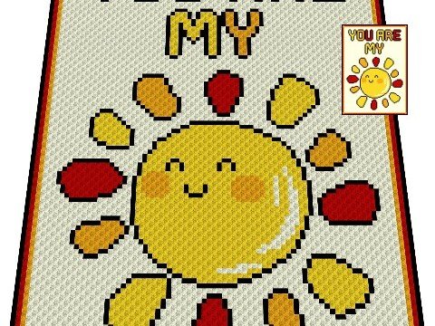 Häkelmuster * YOU ARE MY SUNSHINE * Grafik für C2C Decke