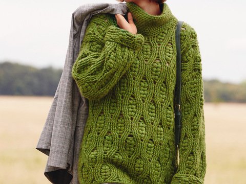 Häkelanleitung: Gehäkelter Pullover in Oversize mit Rollkragen
