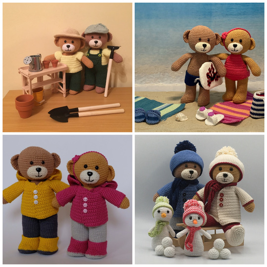 Häkelanleitung Theo und Thea - Komplettset 4 Jahreszeiten