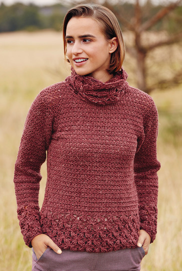 Häkelanleitung: Häkelpulli, Mütze und Loop und ausgefallenem Musterstreifen