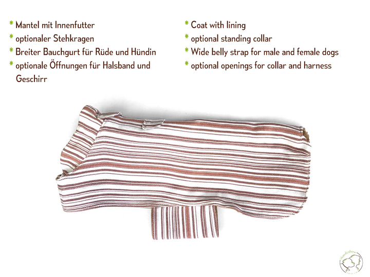 PELERIN Dog Coat with lining, sizes XS–XXL, sewing pattern