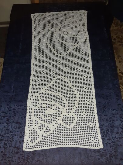 Tischläufer Weihnachten "Schneemann" häkeln