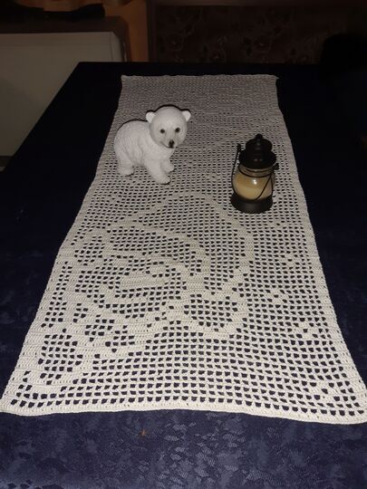 Tischläufer Weihnachten "Schneemann" häkeln