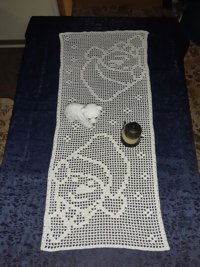 Tischläufer Weihnachten "Schneemann" häkeln