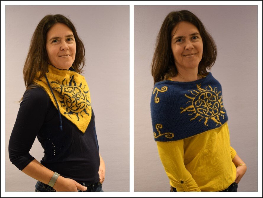 Kuschelloop / Schulterwärmer "Keltische Sonne" - Doubleface Strickanleitung - Bild 9