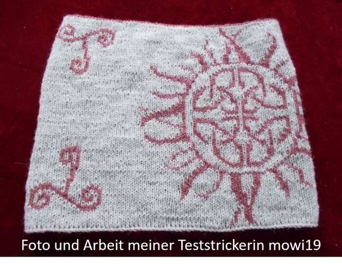 Kuschelloop / Schulterwärmer "Keltische Sonne" - Doubleface Strickanleitung