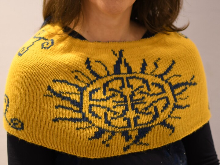 Kuschelloop / Schulterwärmer "Keltische Sonne" - Doubleface Strickanleitung
