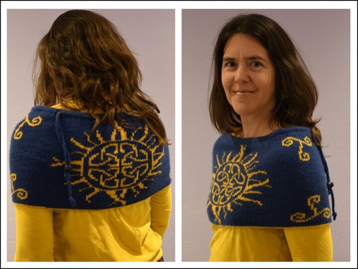 Kuschelloop / Schulterwärmer "Keltische Sonne" - Doubleface Strickanleitung