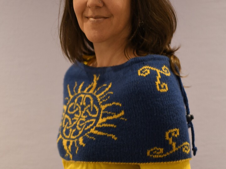 Kuschelloop / Schulterwärmer "Keltische Sonne" - Doubleface Strickanleitung