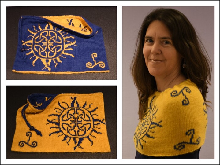 Kuschelloop / Schulterwärmer "Keltische Sonne" - Doubleface Strickanleitung