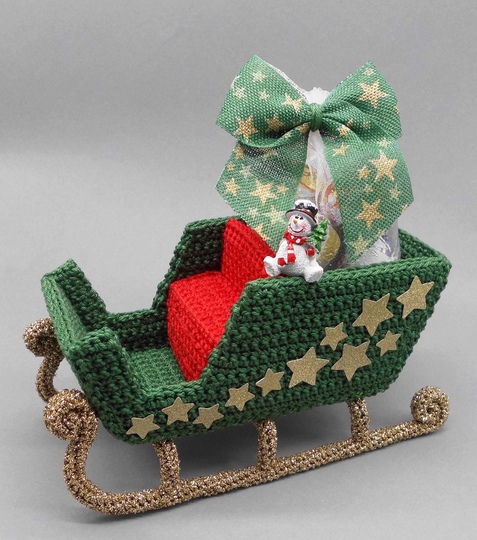 Crochet pattern sleigh Christmas decoration & gift - easy and versatile