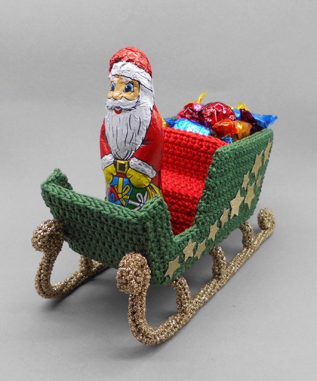 Crochet pattern sleigh Christmas decoration & gift - easy and versatile