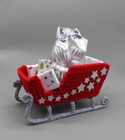 Häkel-Schlitten zum Befüllen - Weihnachtsdeko einfach und vielseitig