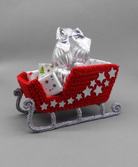 Häkel-Schlitten zum Befüllen - Weihnachtsdeko einfach und vielseitig