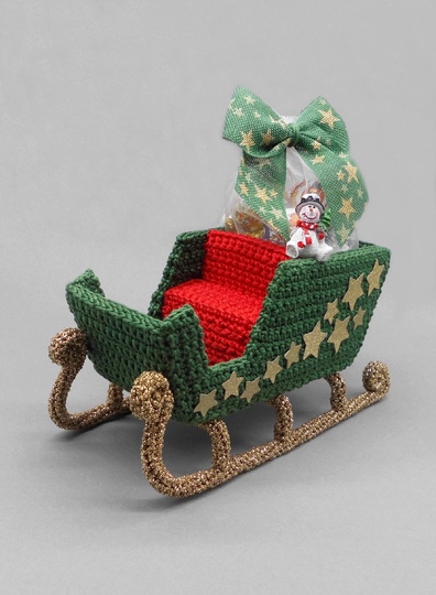 Häkel-Schlitten zum Befüllen - Weihnachtsdeko einfach und vielseitig