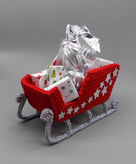 Häkel-Schlitten zum Befüllen - Weihnachtsdeko einfach und vielseitig