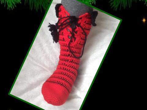 Anleitung für Hausschuhstiefel Krampus