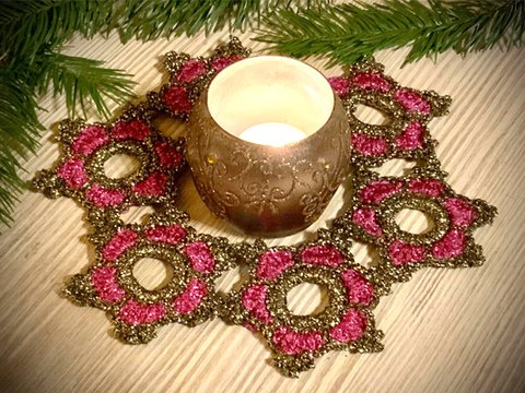 festliches Deckchen mit 6 Sternen