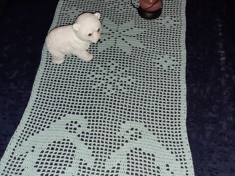 Tischläufer Weihnachten "Pinguin" häkeln