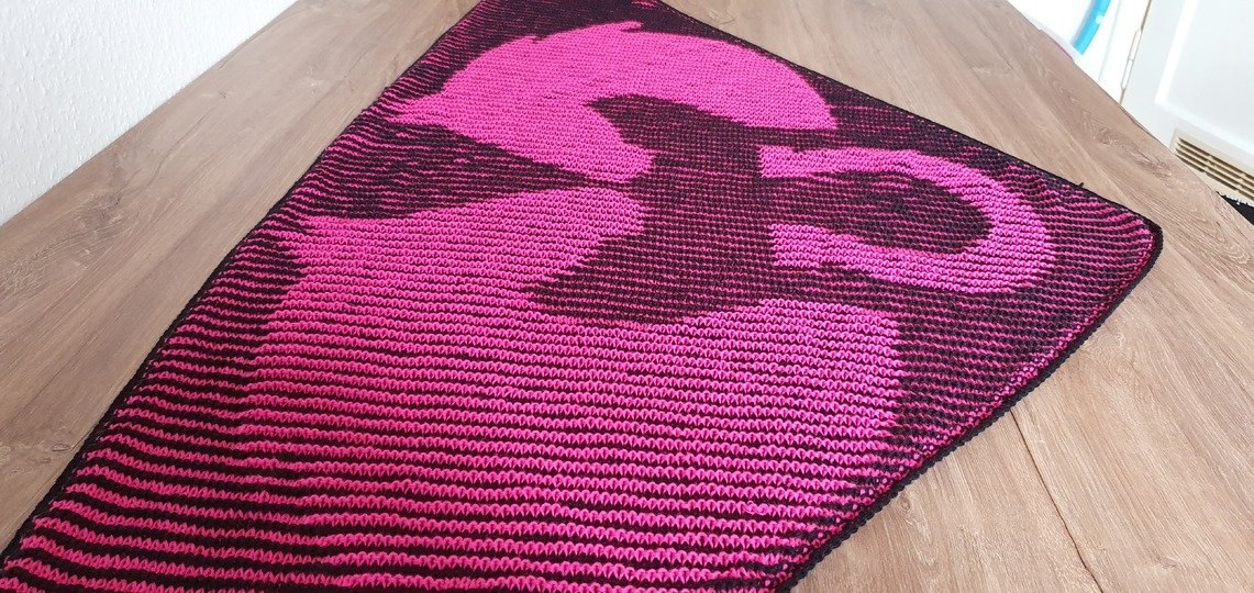 Horse, Shadow Knittin, Illusion Knitting, Motif Shawl