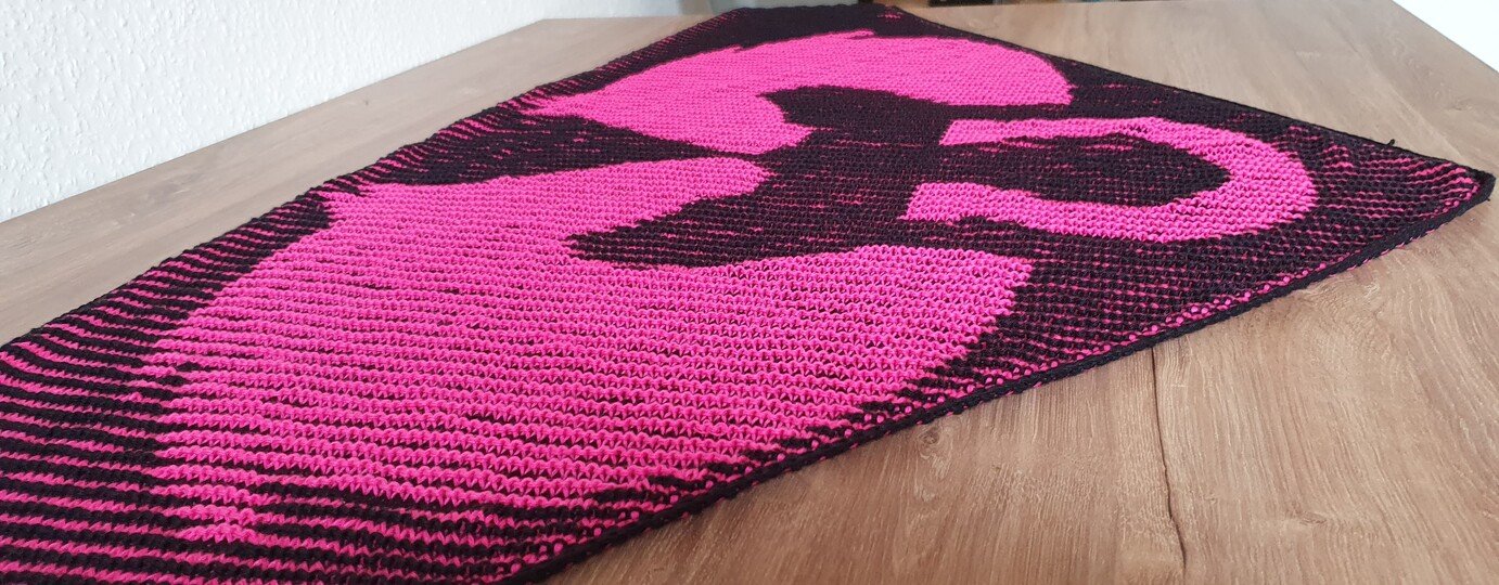 Horse, Shadow Knittin, Illusion Knitting, Motif Shawl