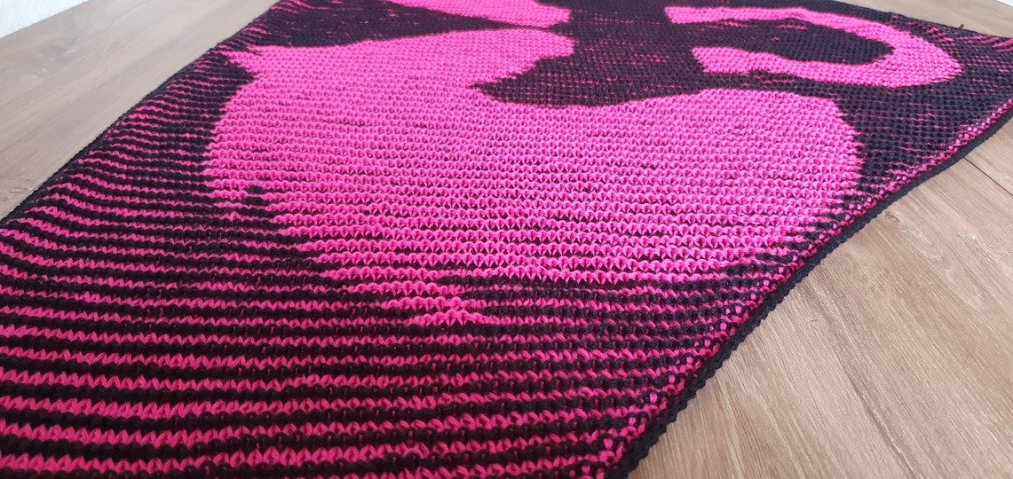 Horse, Shadow Knittin, Illusion Knitting, Motif Shawl