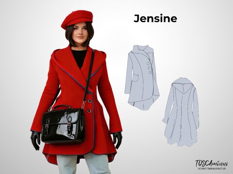 Pattern fitted coat for women EU size 34-54 | A-Line with hood