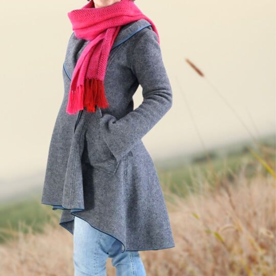 Pattern fitted coat for women EU size 34-54 | A-Line with hood