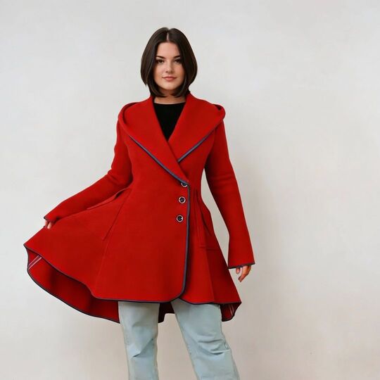 Pattern fitted coat for women EU size 34-54 | A-Line with hood