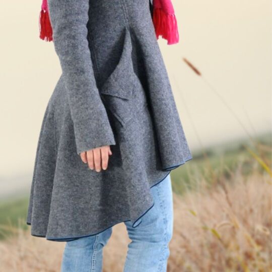 Pattern fitted coat for women EU size 34-54 | A-Line with hood