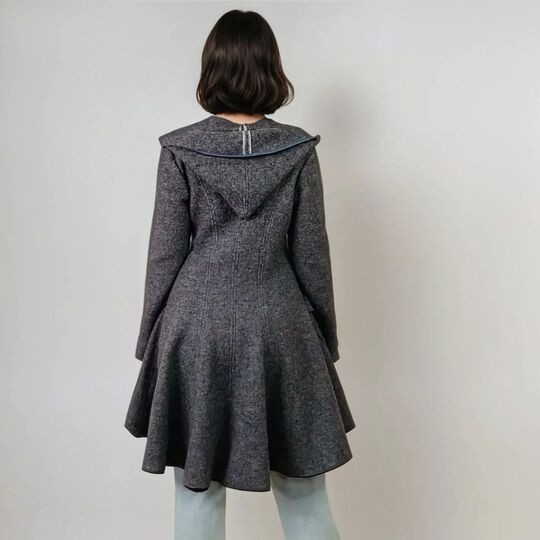 Pattern fitted coat for women EU size 34-54 | A-Line with hood