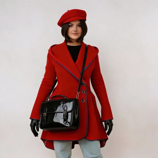 Pattern fitted coat for women EU size 34-54 | A-Line with hood