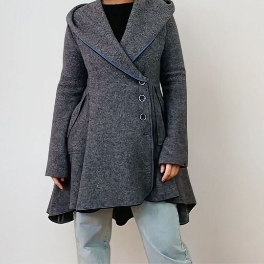 Pattern fitted coat for women EU size 34-54 | A-Line with hood