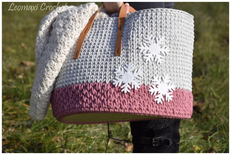 - SNOW - großer stabiler Häkelkorb /Spielzeugkorb, Wollkorb häkeln