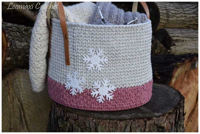 - SNOW - großer stabiler Häkelkorb /Spielzeugkorb, Wollkorb häkeln
