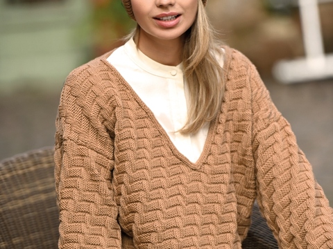 Strickanleitung: Strukturpullover + Mütze