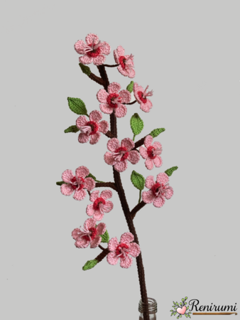 Crochet pattern cherry blossom - cherry-tree twig