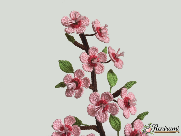 Crochet pattern cherry blossom - cherry-tree twig