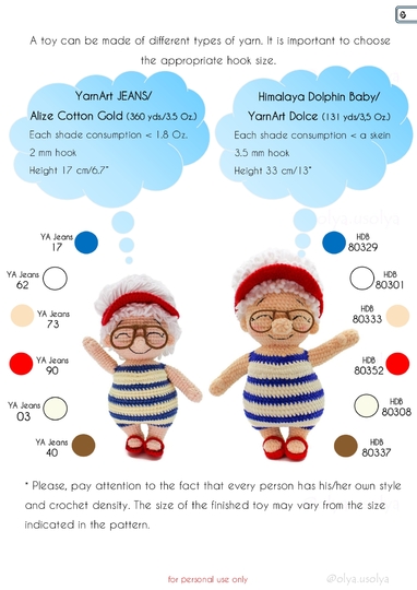 Granny Sailor Crochet pattern (Mrs. Santa Claus on vacation) Amigurumi