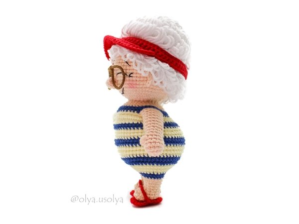 Granny, Sailor's wifey Crochet pattern (Mrs. Claus on vacation)