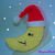 Moon with Christmas hat knitting pattern