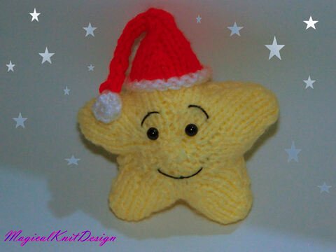 Pattern Star with Christmas hat