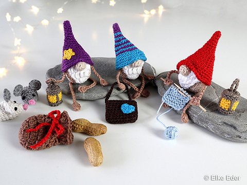 Sparset "Miniwichtel" - Kantenhocker, Baumschmuck, Tischdeko, Anhänger