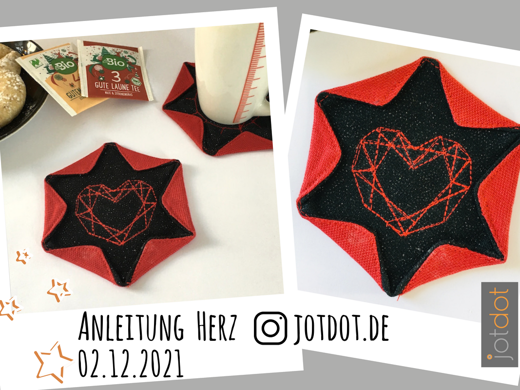 Weihnachtsstern Untersetzer X-Mas STAR Schnittmuster + Anleitung