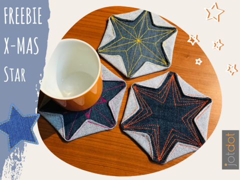 Weihnachtsstern Untersetzer X-Mas STAR Schnittmuster + Anleitung
