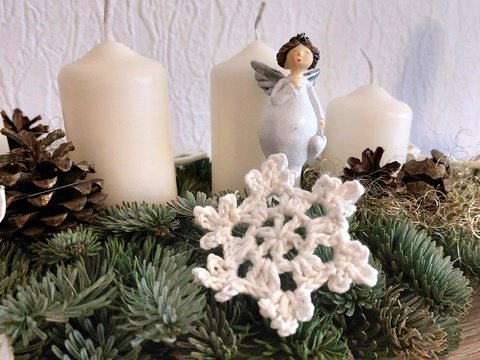 Anleitung Schneeflocke, Stern häkeln