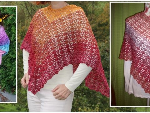 Poncho "Feenschaukeln" in 2 Formen, für alle Größen geeignet