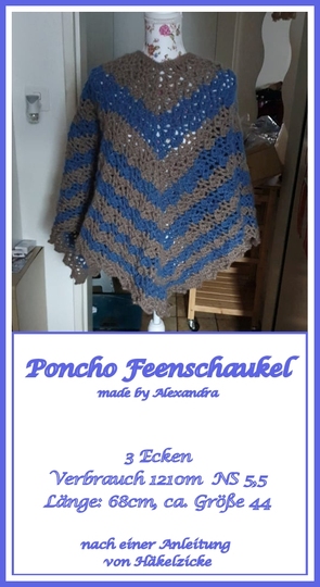 Poncho "Feenschaukeln" in 2 Formen, für alle Größen geeignet